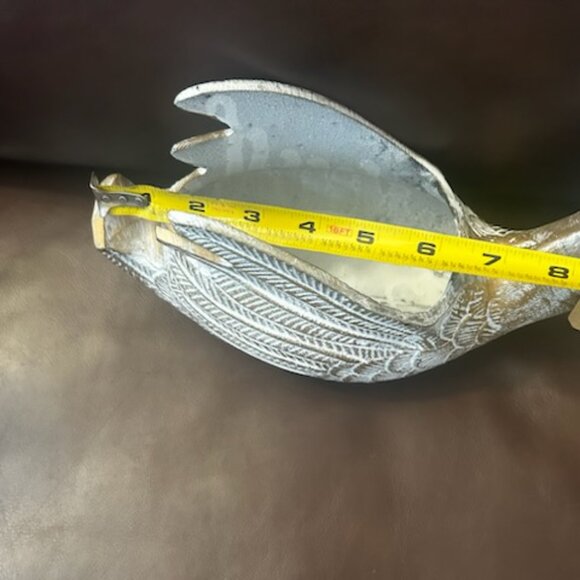 NWT Vintage Large Brassy Swan Planter Rustic Style Distressed Look Flower Pot - Picture 11 of 12